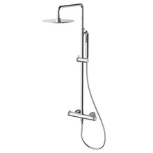 Regendoucheset Amore Opbouw Rond Chroom Thermostaatkraan Glijstang Hoofddouche en Staafhanddouche