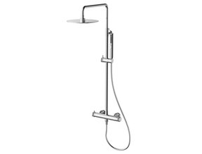 Regendoucheset Amore Opbouw Rond Chroom Thermostaatkraan Glijstang Hoofddouche en Staafhanddouche