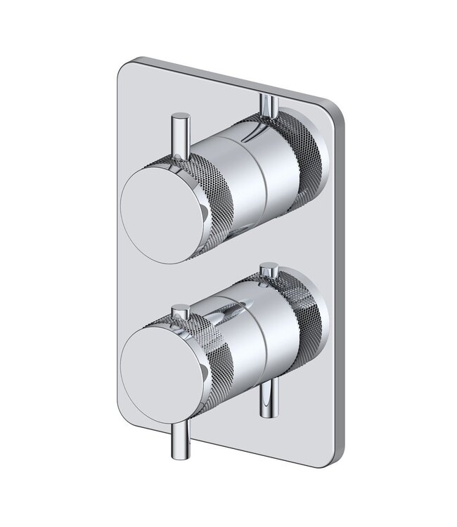 Regendoucheset Inbouw Muur Amore 25cm Rond Glans Chroom met Thermostaatkraan Hoofddouche en Staafhanddouche