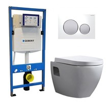 Geberit UP 320 Toiletset -Daley Sigma-01 Glans Chroom - Inbouw WC Hangtoilet Wandcloset
