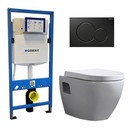Geberit UP 320 Toiletset -Daley Sigma-01 Chroom Mat Chroom - Inbouw WC Hangtoilet Wandcloset