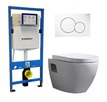 Geberit UP 320 Toiletset -Daley Sigma-01 Zwart - Inbouw WC Hangtoilet Wandcloset