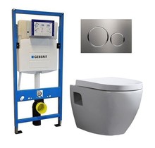 Geberit UP 320 Toiletset -Daley Sigma-01 Zwart - Inbouw WC Hangtoilet Wandcloset