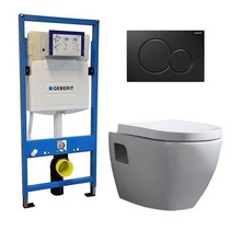 Geberit UP 320 Toiletset -Daley Sigma-20 Mat/Glans Chroom - Inbouw WC Hangtoilet Wandcloset