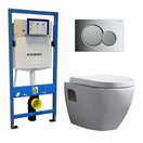Geberit UP 320 Toiletset -Daley Sigma-20 RVS Geborsteld - Inbouw WC Hangtoilet Wandcloset