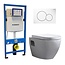 GEBERIT Geberit UP 320 Toiletset -Daley Sigma-20 RVS Geborsteld - Inbouw WC Hangtoilet Wandcloset