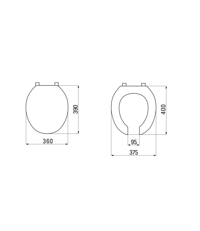 Toiletbril Mindervaliden Wit softclose WC-Bril 37x40cm