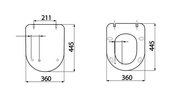 Toiletbril Aloni Mat zwart Softclose Ultra Dun 36x44cm