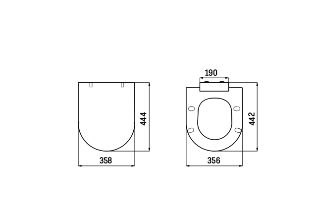 Toiletbril Duroplast Wit 36x44x4cm Softclose inox scharnieren Toiletbril Duroplast Wit 36x44x4cm Softclose inox scharnieren
