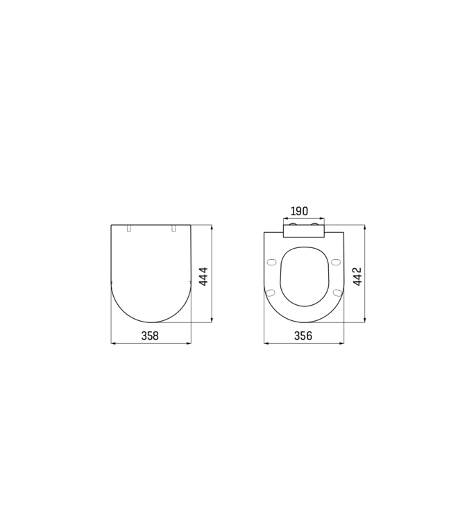Toiletbril Duroplast Wit 36x44x4cm Softclose inox scharnieren