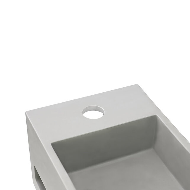 Fontein Toilet - Toiletmeubel WC Solid Surface 36x16cm - Betonlook Links