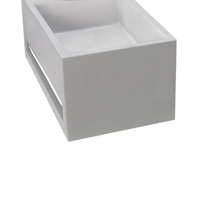 Fontein Toilet - Toiletmeubel WC Solid Surface 36x16cm - Betonlook Links