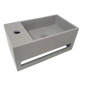 Fontein Toilet - Toiletmeubel WC Solid Surface 36x16cm - Betonlook Links