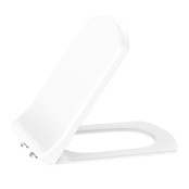Toiletbril Softclose Creavit Lara Glans Wit vierkant Duroplast Inox Scharnieren 35x43x4cm
