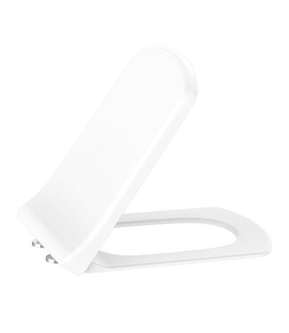 CREAVIT Toiletbril Softclose Creavit Lara Glans Wit vierkant Duroplast Inox Scharnieren 35x43x4cm