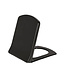 Toiletbril Softclose Creavit Lara Mat Zwart vierkant Duroplast Inox Scharnieren 35x43x4cm