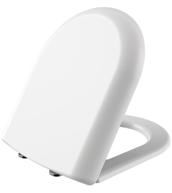 Toiletbril Grande XXL Wit Softclose Inox Scharnieren 48x42cm