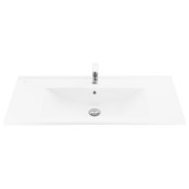 Creavit Sally Badkamermeubel Mat Wit 100cm met keramische wastafel 2 lades Softclose 1 kraangat