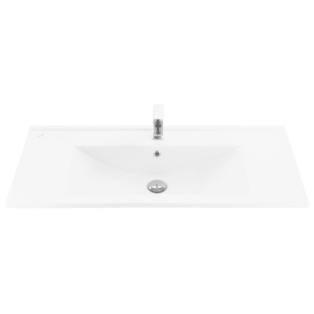 Creavit Sally Badkamermeubel Mat Wit 100cm met keramische wastafel 2 lades Softclose 1 kraangat