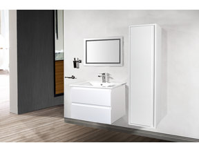 Creavit Sally Badkamermeubel 100cm Hoogglans Wit met 2 lades met Keramische Wastafel