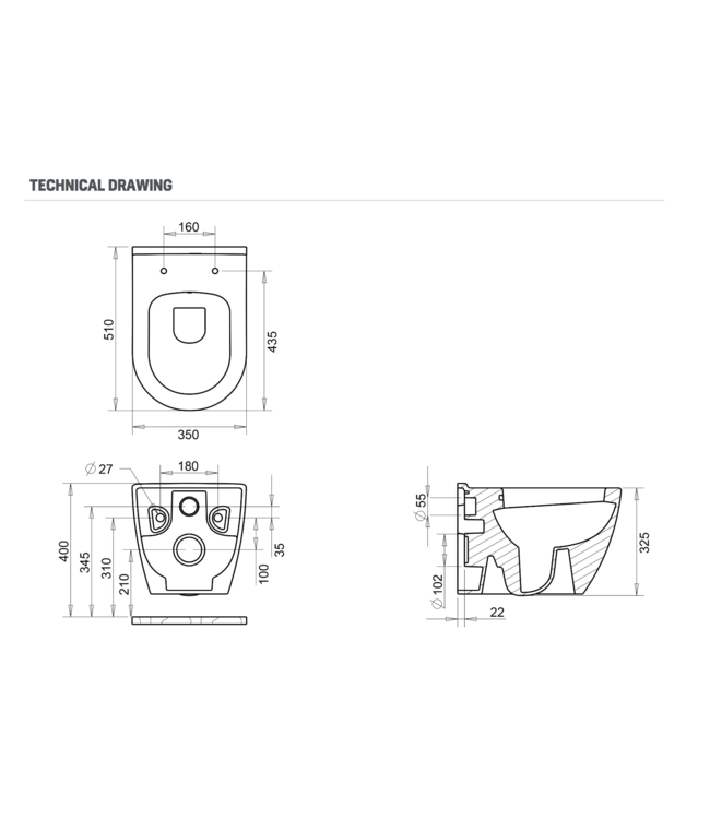 ALONI Creavit Aloni Randloos Hangtoilet met bidet incl. toiletbril Softclose Flat
