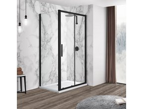 Douchecabine Brescia 120x80cm Mat Zwart Antikalk Helder Glas 6mm Veiligheidsglas Easy Clean