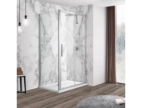 Douchecabine Brescia 120x80cm Chroom Antikalk Helder Glas 6mm Veiligheidsglas Easy Clean