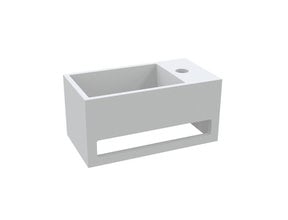 Creavit Toilet Fontein Solid Surface Rechts met handdoekhouder 35x20x15cm Links - Rechts