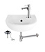 Fonteinset Bella Chroom 29x35cm compleet met toiletkraan en sifon incl. stop