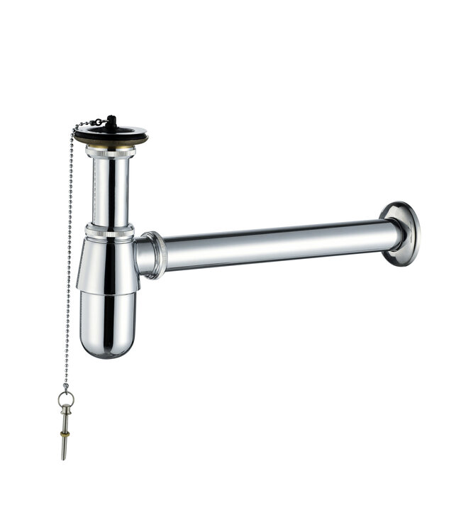 Fonteinset Bella Chroom 29x35cm compleet met toiletkraan en sifon incl. stop