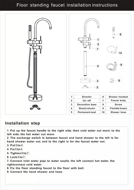 Badkraan Vrijstaand Ferrara Lux RVS Geborsteld Mengkraan Rond 1 Greeps met Handdouche Badkraan Vrijstaand Ferrara Lux RVS Geborsteld Mengkraan Rond 1 Greeps met Handdouche