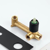 Wastafelkraan inbouw Roma Zwart Mat Wandkraan Rond 2-gats met muurplaat