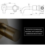Wastafelkraan inbouw Vanity Geborsteld Goud Wandkraan Rond 2-gats met muurplaat
