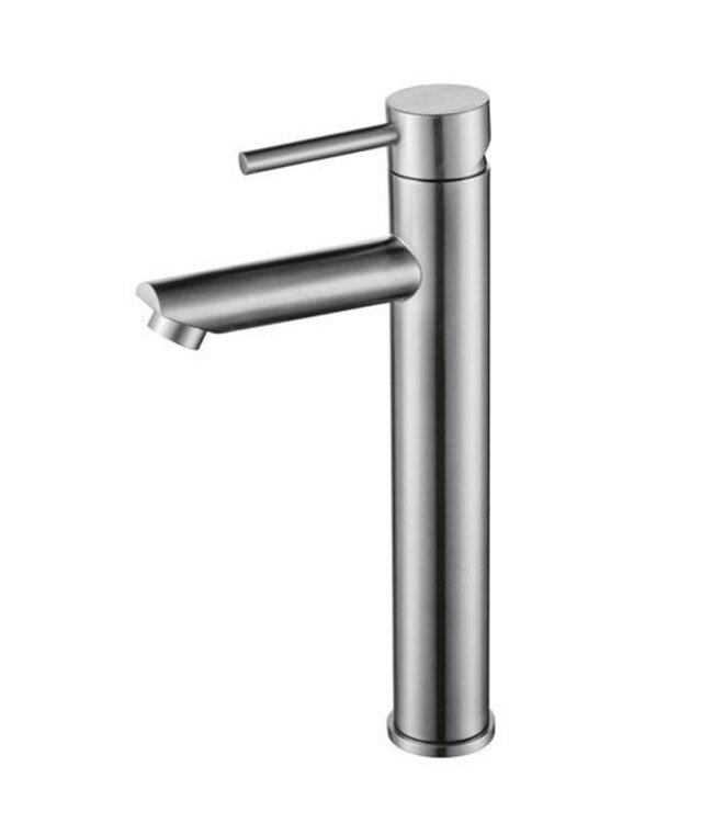 Wastafelkraan Eva Hoog RVS Rond 30cm 1-greeps