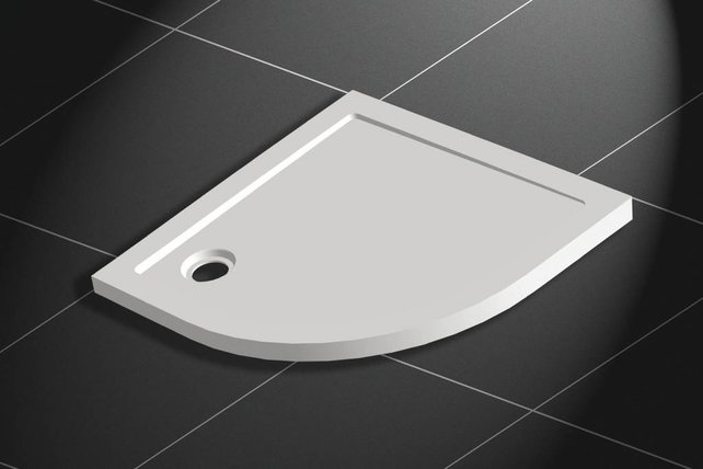 Douchebak Kwartrond 90x90x4 cm SMC (Composiet) Radius 55