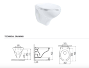 Actie Hangtoilet Creavit Basic met bidet spoelrand incl. toiletbril softclose Actie Hangtoilet Creavit Basic met bidet spoelrand incl. toiletbril softclose