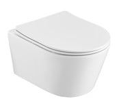 Hangend Toilet Easy Flush Compact 36x48x25 cm Rimfree incl. Slim Flatline Softclose Zitting