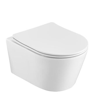 SANI-SUPPLY Hangend Toilet Easy Flush Compact 36x48x25 cm Rimfree incl. Slim Flatline Softclose Zitting