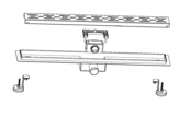 Douchegoot Aloni Geborsteld koper 90x7cm compleet Douchegoot Aloni Geborsteld koper 90x7cm compleet