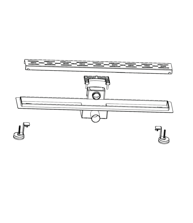 ALONI Douchegoot Aloni Geborsteld koper 100x7cm compleet