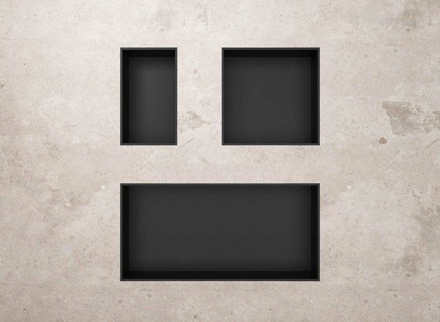 Nisjes badkamer Mat Zwart 30x30x10cm Inbouwnis Douche