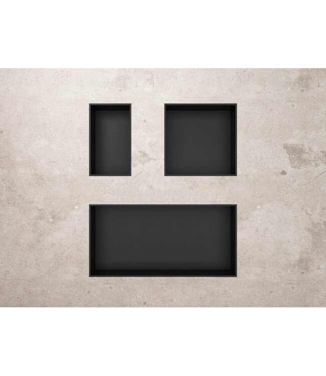 Nisjes badkamer Mat Zwart 30x30x10cm Inbouwnis Douche
