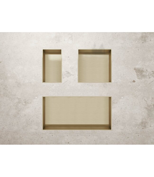 Nisjes badkamer Geborsteld goud 30x30x10cm Inbouwnis Douche