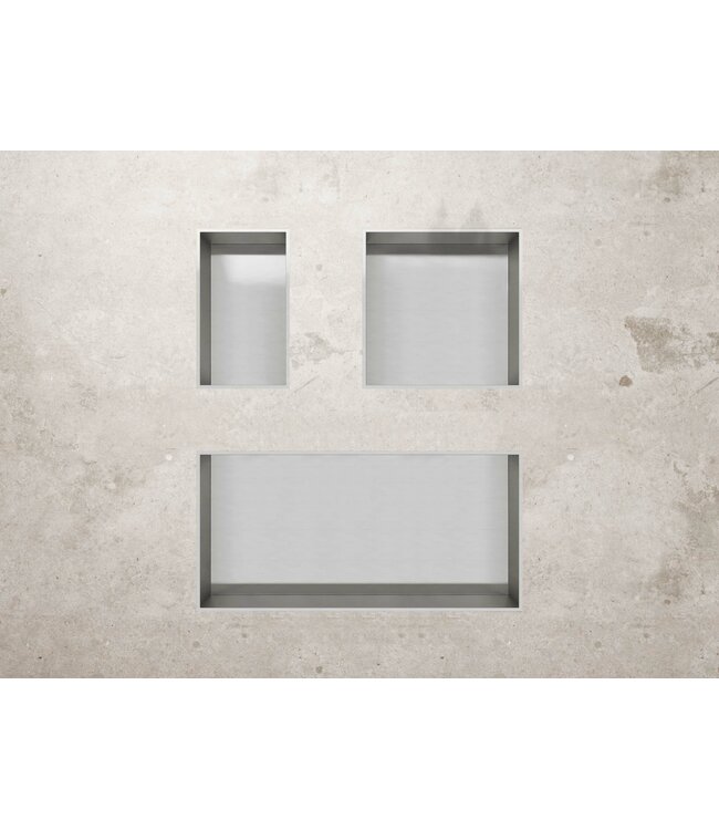 Nisjes badkamer RVS 60x30x10cm Inbouwnis Douche
