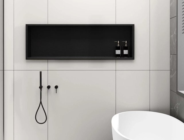 Nisjes badkamer Zwart Mat 60x30x10cm Inbouwnis Douche