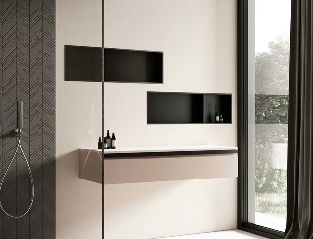 Nisjes badkamer Zwart Mat 60x30x10cm Inbouwnis Douche