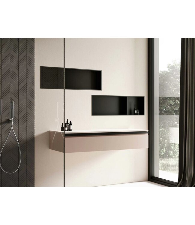 Nisjes badkamer Zwart Mat 60x30x10cm Inbouwnis Douche