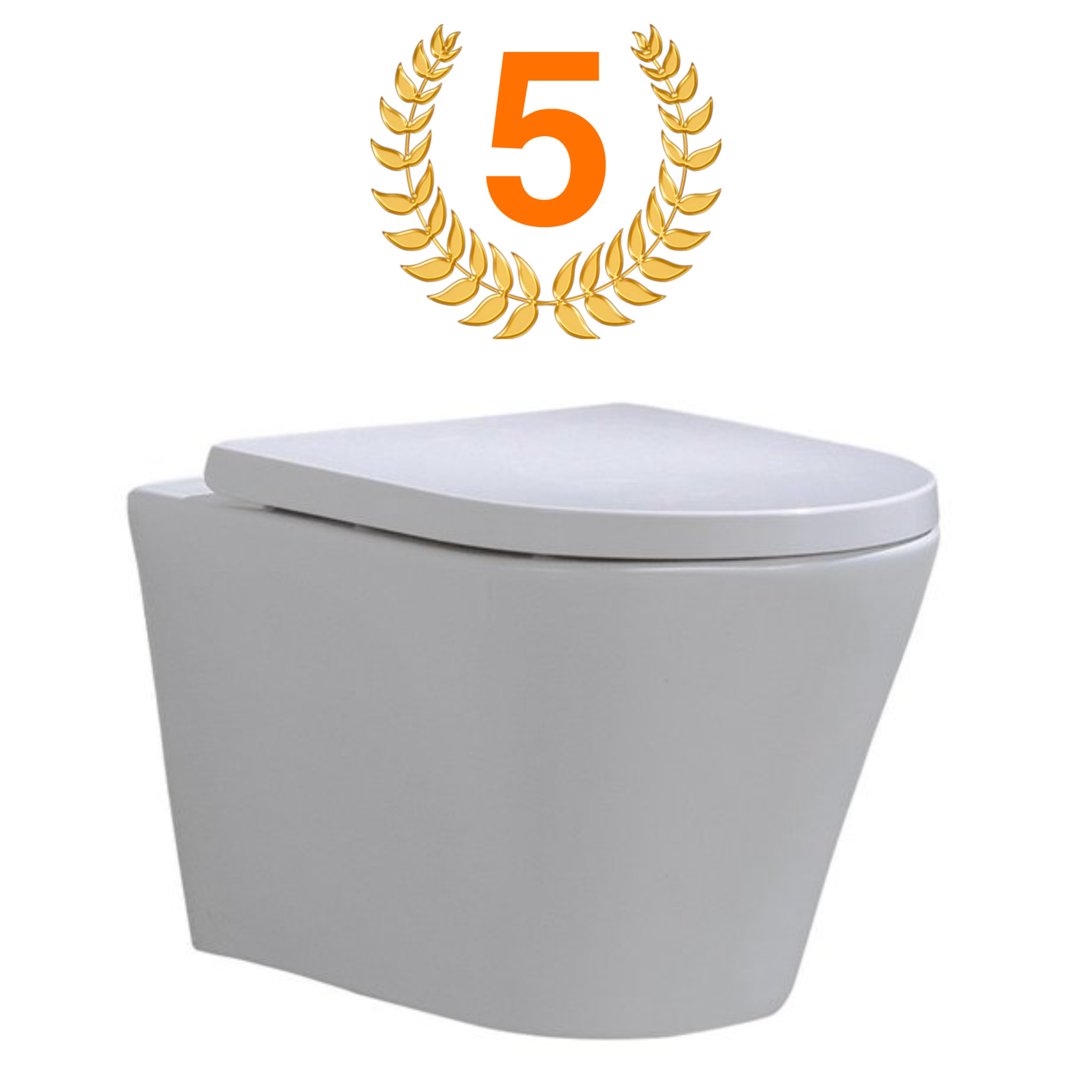 embargo Kreet Verleiden Randloos Hangtoilet Saturna Wandcloset Hangend toilet WC Pot incl.  Toiletbril Flatline 52x42x27cm