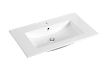 Keramische Wastafel Sally 60x45x2cm Wit met kraangat en overloop