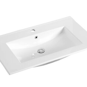 Keramische Wastafel Sally 60x45x2cm Wit met kraangat en overloop